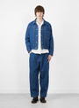 Single Pleat Nep Denim Jacket Rinse from TDR at Couverture & The Garbstore
model front 
