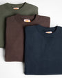 Laniakea Crewneck Sweatshirt Blue Graphite Sunray Sportswear part of Tricolore jumper close up shot 