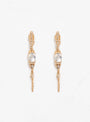Moonstone & Diamonds Long Earrings Gold by Celine Daoust | Couverture & The Garbstore