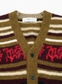 Wool Jacquard Knit Cardigan Dark Red by TOGA VIRILIS | Couverture & The Garbstore