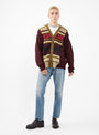 Wool Jacquard Knit Cardigan Dark Red by TOGA VIRILIS | Couverture & The Garbstore