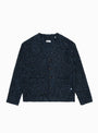 Wool Boucle Cardigan Navy & Black Stripe by Reception | Couverture & The Garbstore
