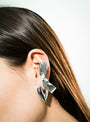 Large Cravat Earrings Annika Inez on model