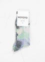 Tie Dye Pile Ankle Socks Black, Mint, and Purple
