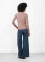 No.332-Little-Bit-Cardigan---Clay-Clay-Extreme-Cashmere(model back) at Couverture & The Garbstore