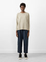cotton cashmere sweater beige nanamica, on model 