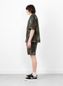 Camp Shorts Nature Mosaic Olive on model 