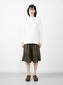 Densed Jersey Elbow-Rip Boatneck LS Tee White Kapital 