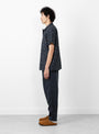YMC Malik Shirt Navy & Ecru Model