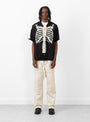 Silk Rayon BONE Aloha Shirt Black Kapital on model