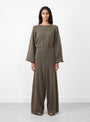 Soar Pants Teak Brown by Baserange at Couverture and The Garbstore Full Body Shot