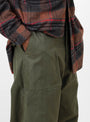 Brushed Herringbone Fatigue Pant Olive by Engineered Garments at Couverture and The Garbstore close up
