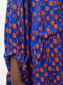 Chewing Dress Rust Blue Chess by Henrik Vibskov at Couverture and The Garbstore close up