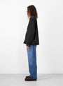 Pelle Fine Broken Twill Overshirt Black by Norse Projects at Couverture and The Garbstore on model side profile