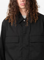 Pelle Fine Broken Twill Overshirt Black by Norse Projects at Couverture and The Garbstore close up