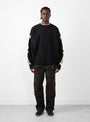 5G Wool Bone Crew Sweater Black on model at Couverture and The Garbstore