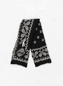 Linen Rayon Bandana Kesa Scarf Black by Kapital at Couverture and The Garbstore full scarf