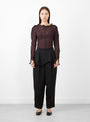 Wool Twill Layered Pants Black by TOGA at Couverture and The Garbstore on model 
