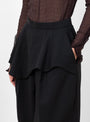 Wool Twill Layered Pants Black by TOGA at Couverture and The Garbstore close up
