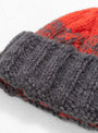Hand Knit Fisherman Beanie Grey & Red by Sublime at Couverture and THe Garbstore close up 