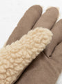 Teddy 5 Finger Glove Beige & Wine by Elmer at Couverture and The Garbstore close up