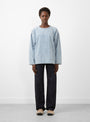 Long Sleeve Pull Over Top Flannel Denim Blue by Girls of Dust at Couverture and The Garbstore