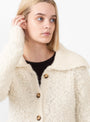 Ashley Cardigan Bouclé Alpaca Ivory by Rejina Pyo at Couverture and The Garbstore close up 