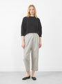 Elastic Dropped Crotch Trouser, Grey by 7115 at Couverture & The Garbstore
Front View