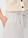 Emeric Shorts Gris Clair and Ecru by Soeur at Couverture & The Garbstore
Close up 