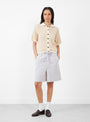 Emeric Shorts Gris Clair and Ecru by Soeur at Couverture & The Garbstore
Front