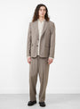 Single Breasted Blazer in Taupe by Mfpen at Couverture & The Garbstore
Model Front View