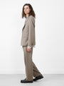 Single Breasted Blazer in Taupe by Mfpen at Couverture & The Garbstore
Model Side View