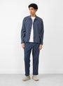 Alva Skate Trouser Crinkle Cotton Blue by YMC at Couverture & The Garbstore Model Front