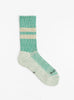 Pile Stripe Marl Socks Green & Beige by Rototo at Couverture & The Garbstore
