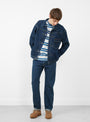 Single Pocket Denim Jacket Dark Blue Damage by CIOTA at Couverture & The Garbstore
Front2