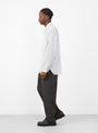 Regular Collar Shirt White Stripe by Still by Hand at Couverture & The Garbstore
Side View