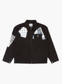 Sign Print Work Jacket Black by NÒMARYTHM TEXTILE at Couverture & The Garbstore 
Front