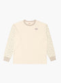 Waffle Jersey Calico Print 2TONES Long Sleeve T-Shirt Blue by Kapital at Couverture & The Garbstore
Front