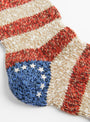 56 Yarns Flag Stripe Socks Red by Kapital at Couverture & The Garbstore Detail
