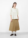 Japanese Mugwasher Stripe Romy Top in Mint and Ecru by Cawley at Couverture & The Garbstore
Model Front View