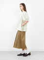 Japanese Mugwasher Stripe Romy Top in Mint and Ecru by Cawley at Couverture & The Garbstore
Model Side View