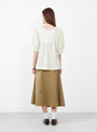 Japanese Mugwasher Stripe Romy Top in Mint and Ecru by Cawley at Couverture & The Garbstore
Model Back View