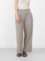 Japanese Georgia Trouser in Bark and Ecru by Cawley at Couverture & The Garbstore 
Model Close-up View