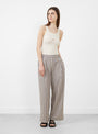 Japanese Georgia Trouser in Bark and Ecru by Cawley at Couverture & The Garbstore 
Model Front View