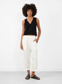 Relaxed Lean Trouser Off White by Modern Weaving at Couverture & The Garbstore Model Front