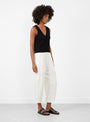 Relaxed Lean Trouser Off White by Modern Weaving at Couverture & The Garbstore Model Side