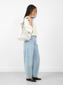 Petite Pleat Shopper Silver by Modern Weaving at Couverture & The Garbstore Model View
