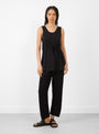 Laced Tank Top in Black by Lauren Manoogian at Couverture & The Garbstore Model Front View
