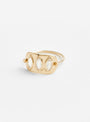 Triple Marquise Solid Gold Plate Ring Moonstone by Celine Daoust at Couverture & The Garbstore
Front View