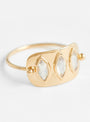 Triple Marquise Solid Gold Plate Ring Moonstone by Celine Daoust at Couverture & The Garbstore
Side View